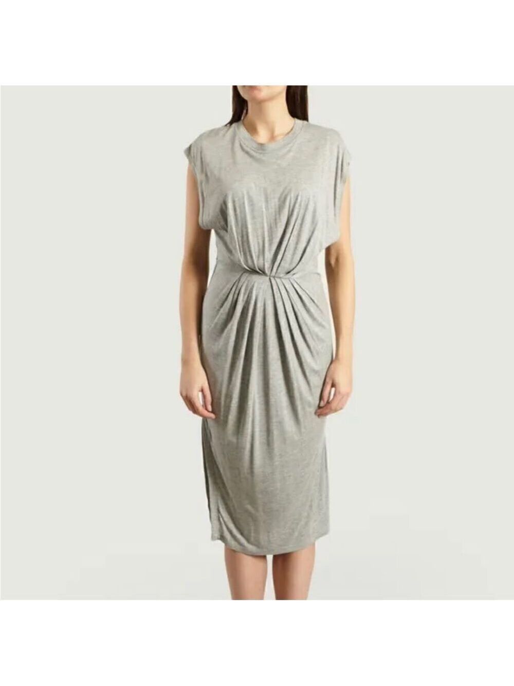 Iro Prickly Ruched Straight Cut Jersey Dress